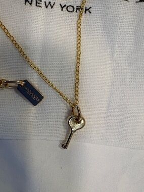 Coach Gold Key Pendant Necklace with Tag